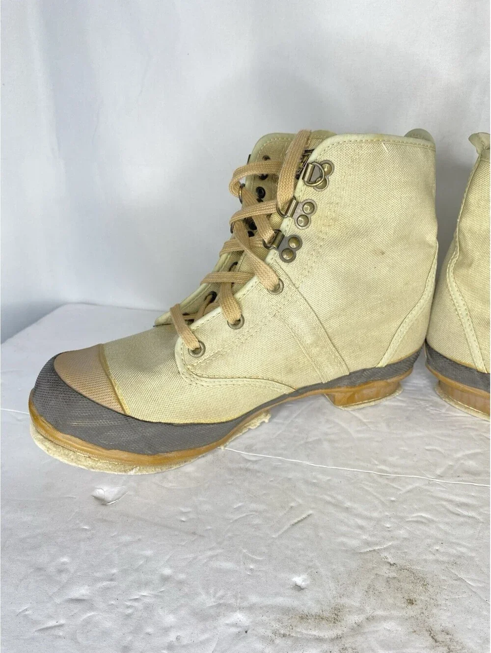 Hodgman Lakestream Wading Outdoor Boots Lace Up Leather Canvas Tan 9 19205